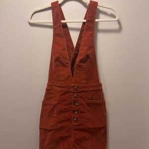 Free People Old School Love Button-Front Pinafore Dress